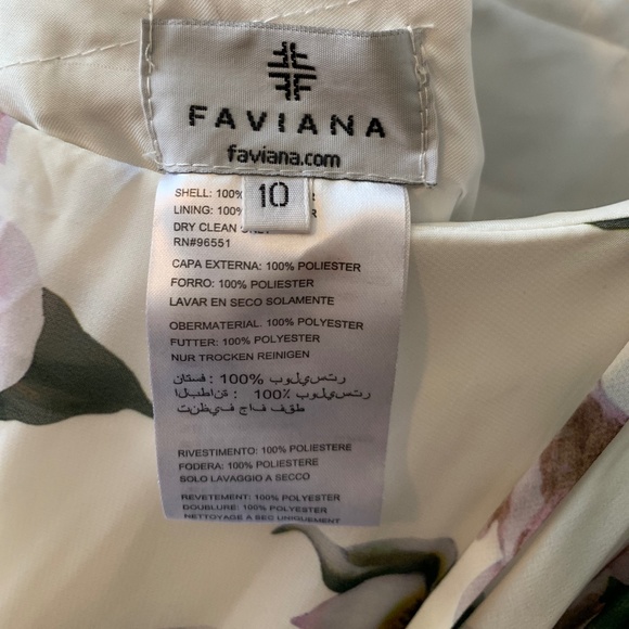 FAVIANA Wedding Guest DRESS - White Floral Plunging V-neck Dress Style 7946 - Picture 6 of 8